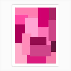 Multi Pink Abstract Minimalist Geometric Art Print