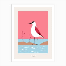 Minimalist Dunlin 2 Bird Poster Art Print