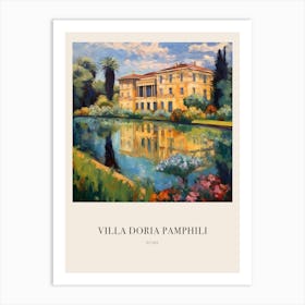 Villa Doria Pamphili Rome Italy 4 Vintage Cezanne Inspired Poster Art Print