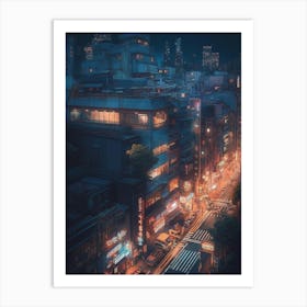 City At Night 18 Art Print