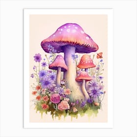 Mushroom Storybook Illustration 2 Art Print