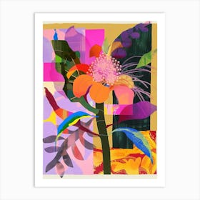 Cineraria 2 Neon Flower Collage Art Print