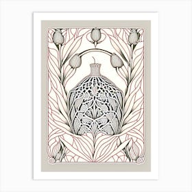 Liliac Beehive William Morris Style Vintage Art Print