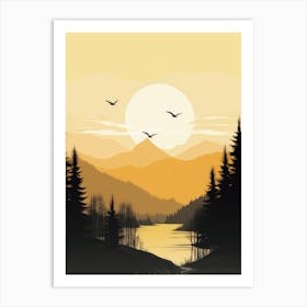 Sunset In The Mountains 3 Art Print