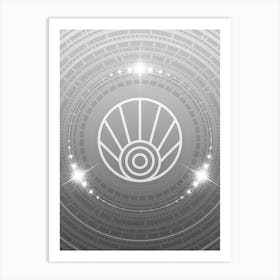 Geometric Glyph in White and Silver with Sparkle Array n.0230 Art Print