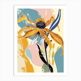 Colourful Flower Illustration Black Eyed Susan 1 Art Print