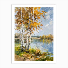 Birch Trees By The Lake 9 Art Print