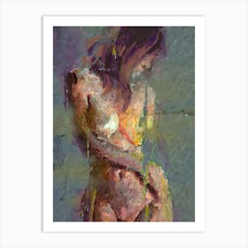 Nude Woman in The Garden Art Print