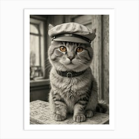 Cat In A Hat 7 Art Print