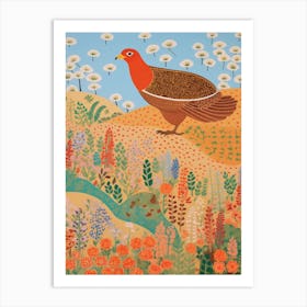 Maximalist Bird Painting Partridge 3 Art Print