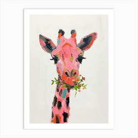 Pink Giraffe Art Print