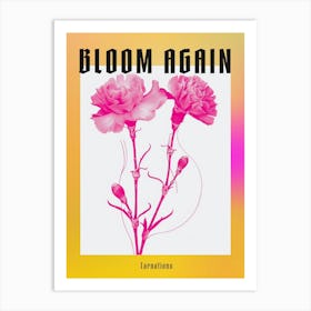 Hot Pink Carnations 1 Poster Art Print