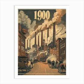 Aihrgdesign A Vintage Poster Of An Industrial City In 1900 Fe 0fa60eed B94e 4976 8a03 3f982cde26b4 3 Art Print