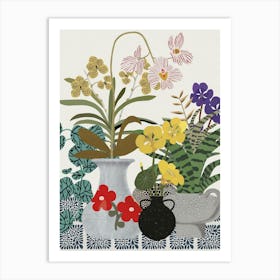 Orchids in Vase Art Print