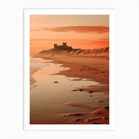 Bamburgh Beach Northumberland At Sunset 2 Art Print