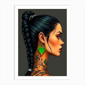 Tattooed Girl Art Print