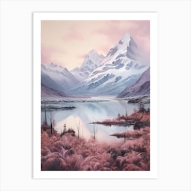 Dreamy Winter Painting Aoraki Mount Cook National Park New Zealand 1 Art Print