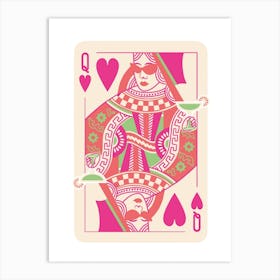Queen Of Hearts Cocktail Pink Art Print