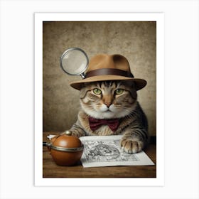 Detective Cat 1 Art Print