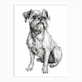 Brussels Griffon Line Sketch 3 Art Print