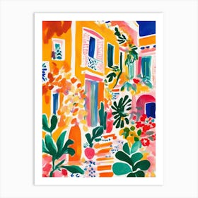 Colorful house House with plants and flowers Art Print