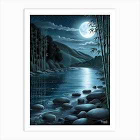 Moonlight River 1 Art Print