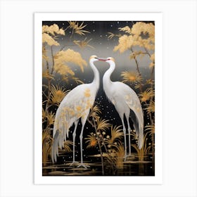 Two Cranes In Love Art Print