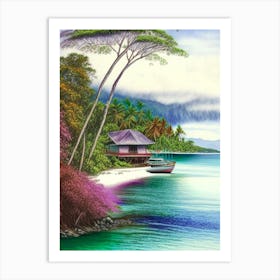 Maluku Islands Indonesia Soft Colours Tropical Destination Art Print