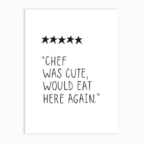 Food Review Black Print Art Print