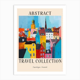 Abstract Travel Collection Poster Copenhagen Denmark 3 Art Print