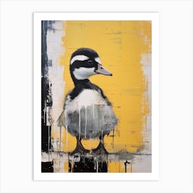 White Paint Drip Duckling 1 Art Print