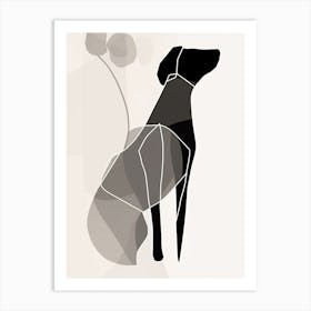 Dog Line Art Abstract 2 Art Print