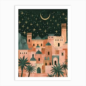 Moroccan City At Night 1 Art Print