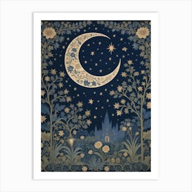 Moon And Stars 7 Art Print