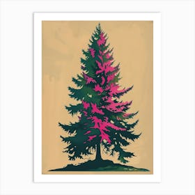 Balsam Tree Colourful Illustration 4 1 Art Print