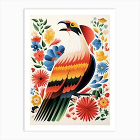 Scandinavian Bird Illustration Crested Caracara 1 Art Print