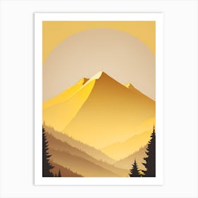 Misty Mountains Vertical Composition In Yellow Tone 39 Art Print