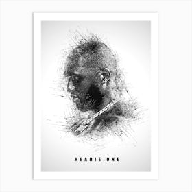 Headie One Rapper Sketch Art Print