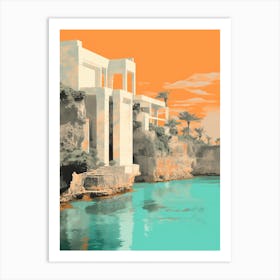 Horseshoe Bay Beach Bermuda Abstract Orange Hues 2 Art Print