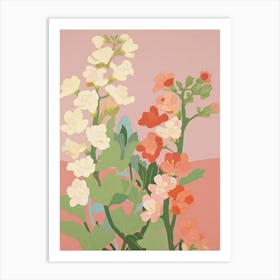 Freesias Flower Big Bold Illustration 3 Art Print