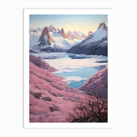 Dreamy Winter Painting Los Glaciares National Park Argentina 4 Art Print