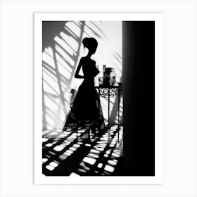 Shadows Abstract Black And White 3 Art Print