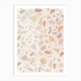 Abstract pastel Watercolor terrazzo 2 Art Print