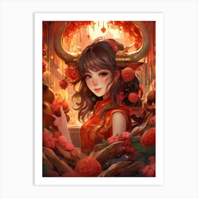 Chinese New Year Traditional Illustration 3 Art Print