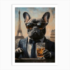 Whimsical Frenchies At The Bar 18 Art Print