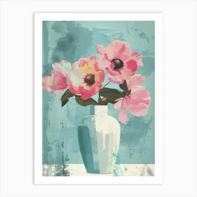 Pink Flowers In A Vase 13 Art Print