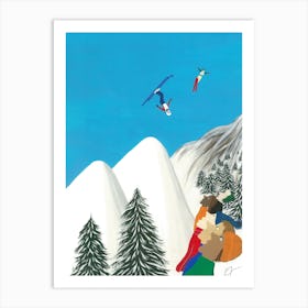 Aerial Skiing Art Print