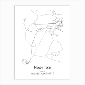 Nedelisce,Croatia Minimalist Map Art Print