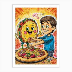 Pizza Boy Art Print