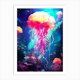 Jellyfish In The Sea Art Print